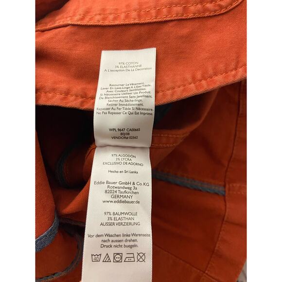 Eddie Bauer Jacket Womens 2p Long Sleeve Lapel Pockets Lightweight Orange - Picture 12 of 14